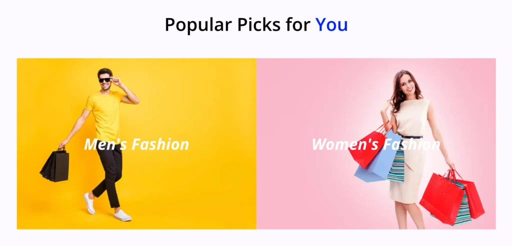 Popular fashion picks Elementor section