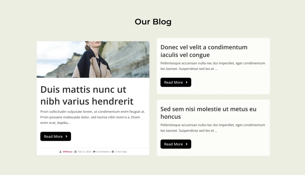 Elementor blog section latest posts layout