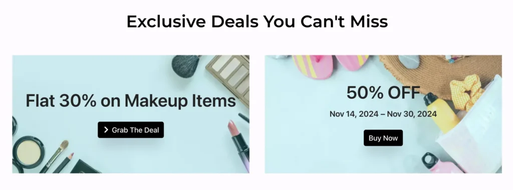 Exclusive makeup deals CTA