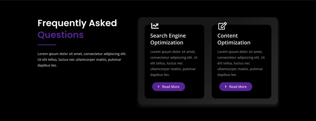 Elementor FAQ section with Icons