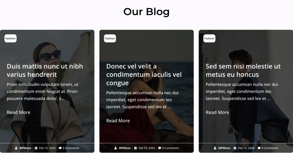Elementor grid blog layout