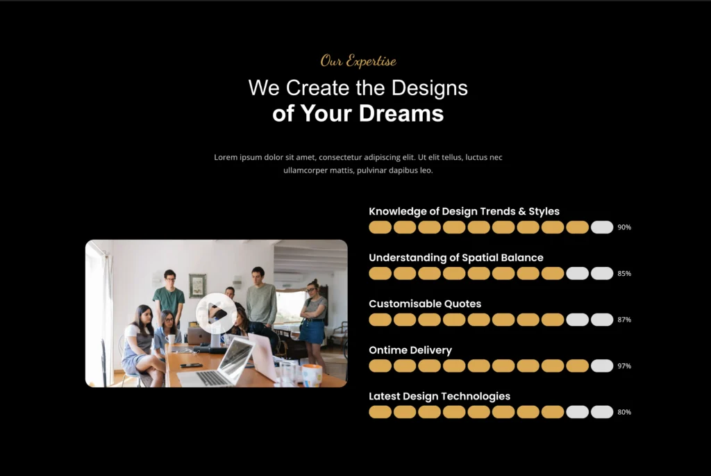 Video testimonial feature section