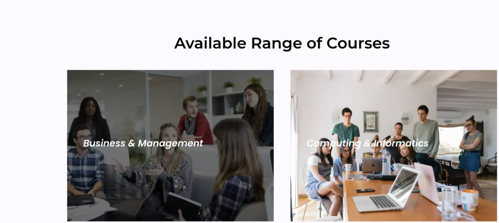 Educational courses prebuilt section
