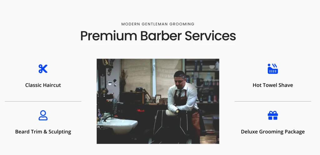 Premium barber prebuilt section.