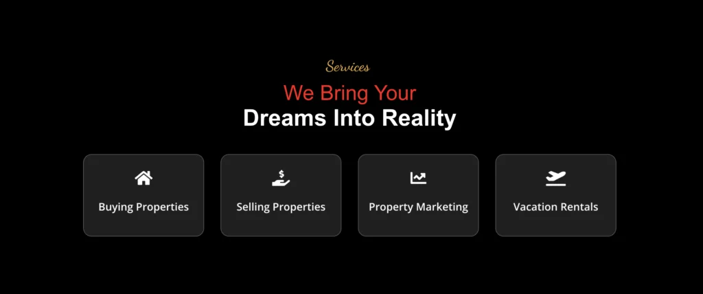 Real estate section blocks.