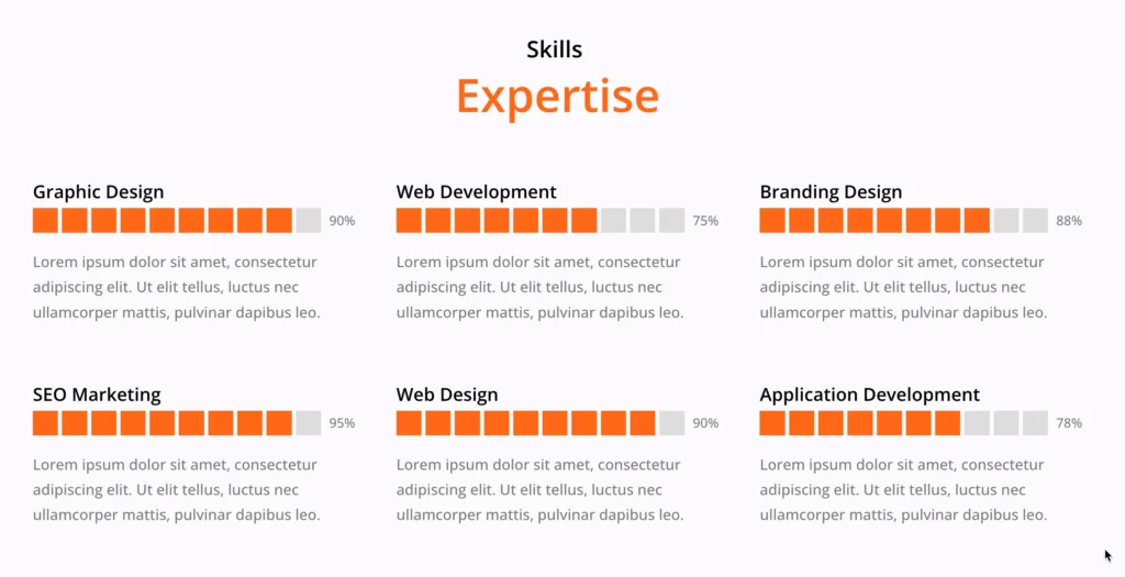 Skill expertise feature section