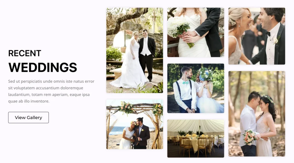 Weddings portfolio gallery