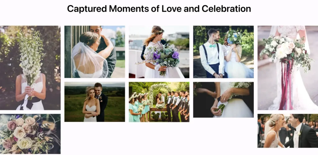 Masonry wedding gallery section