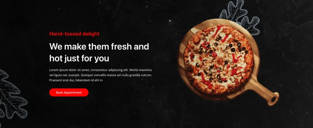 Pizza delivery CTA block