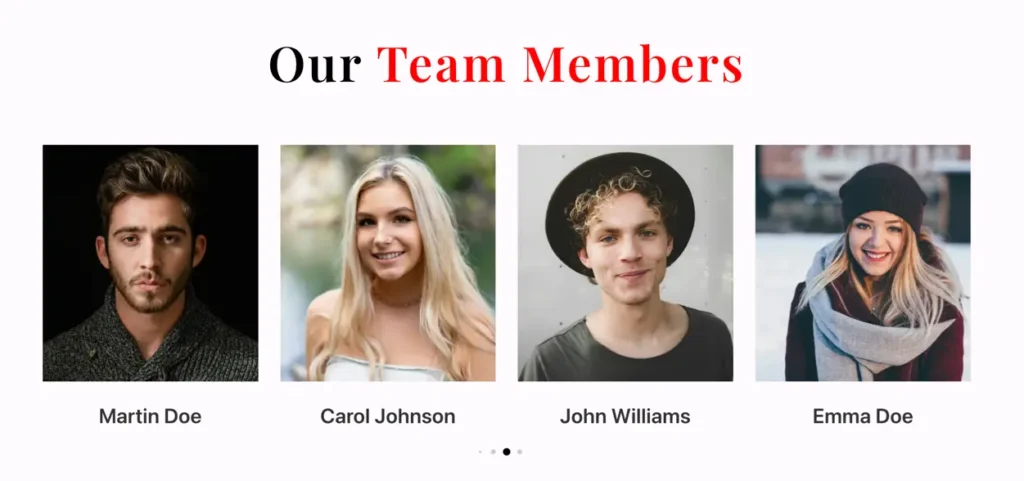 Staff profile prebuilt section