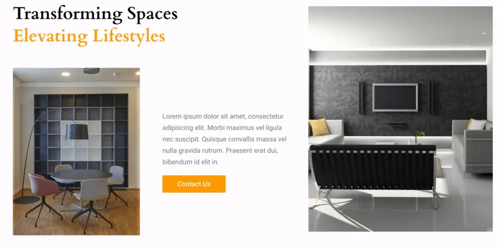 Interior design feature section