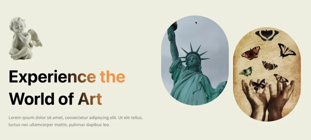 Art website hero blocks