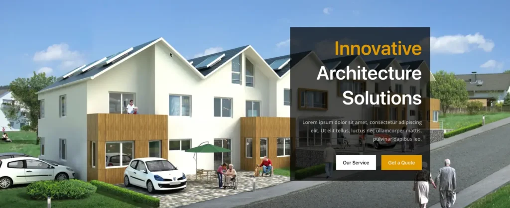Architecture solutions website layout block