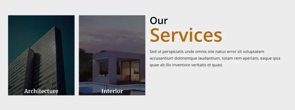 Architecture interior prebuilt section.