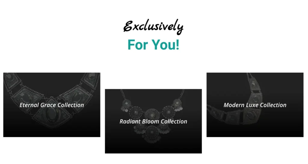 Jewelry collection product section