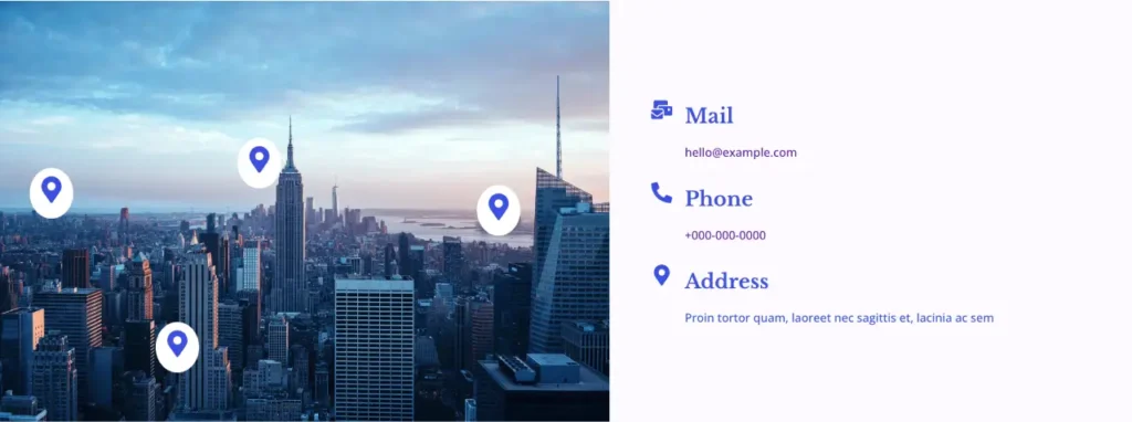 Contact info layout blocks