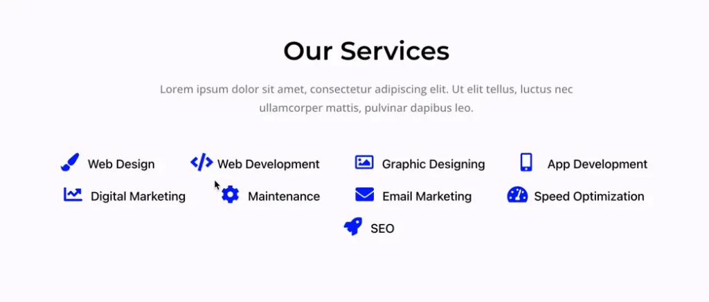Service list prebuilt section.
