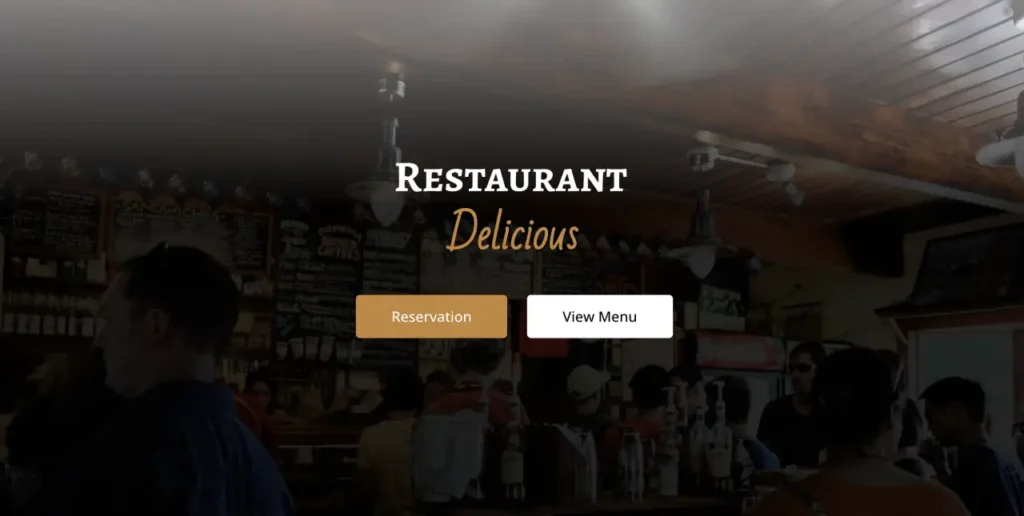 Restaurant booking Elementor layout