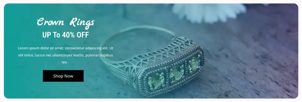 Luxury jewelry promo Elementor CTA