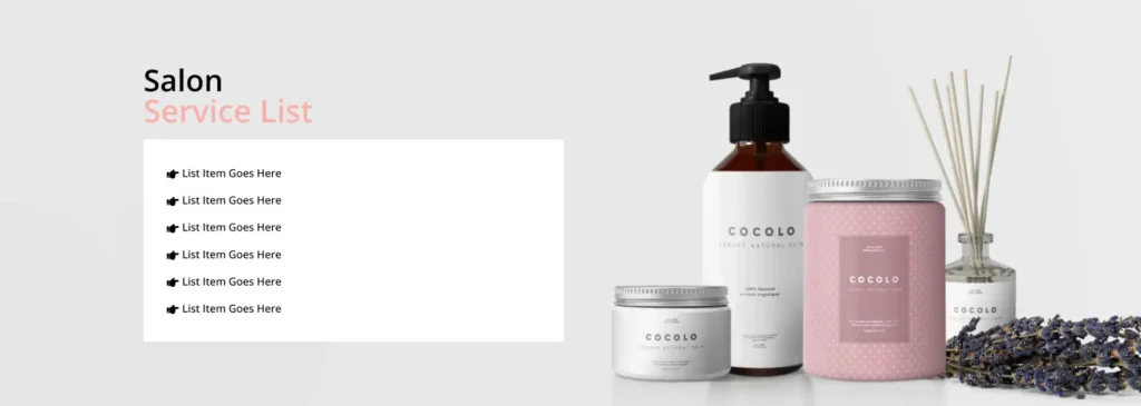 Product catalog feature section