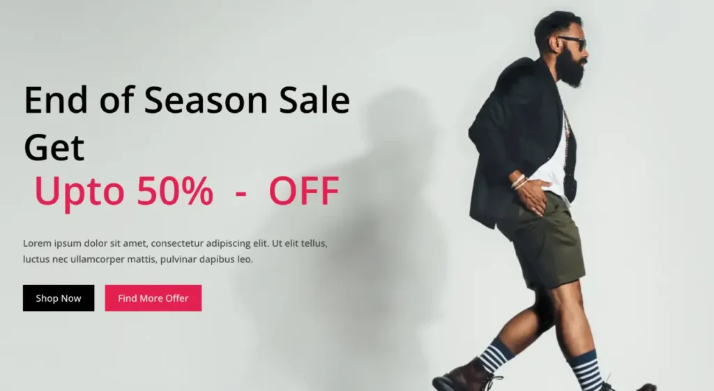 Fashion sale section layout website