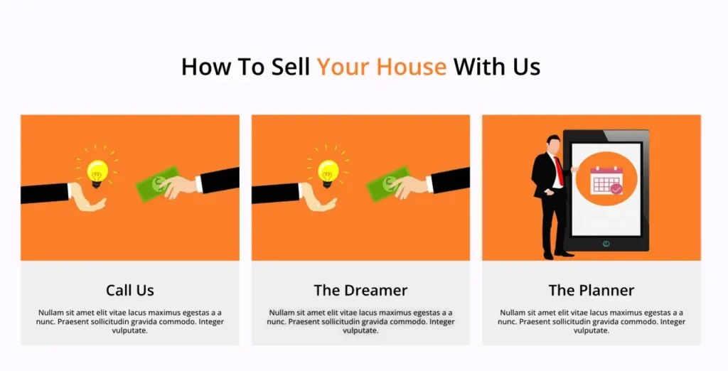 Elementor real estate feature section