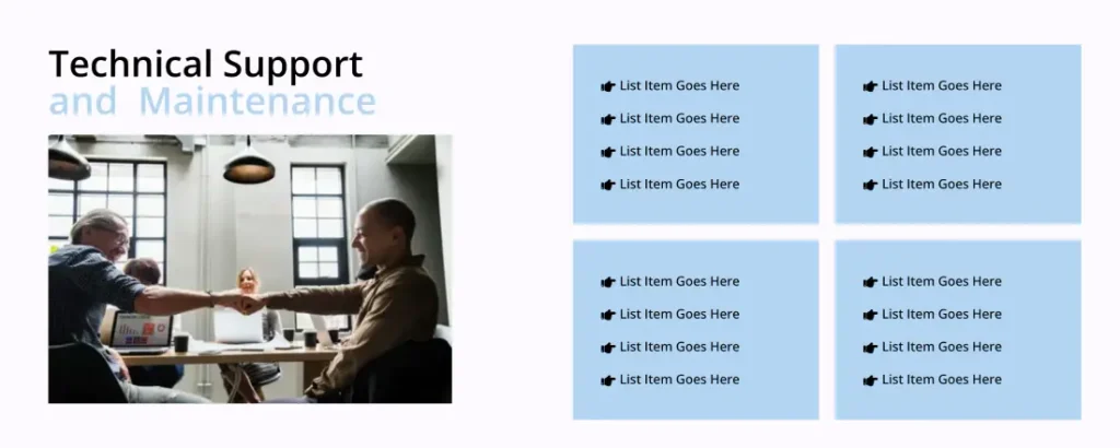 Technical support feature section