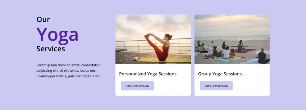 Yoga services prebuilt layout.