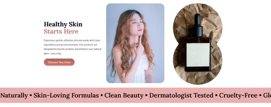 Skincare block for website