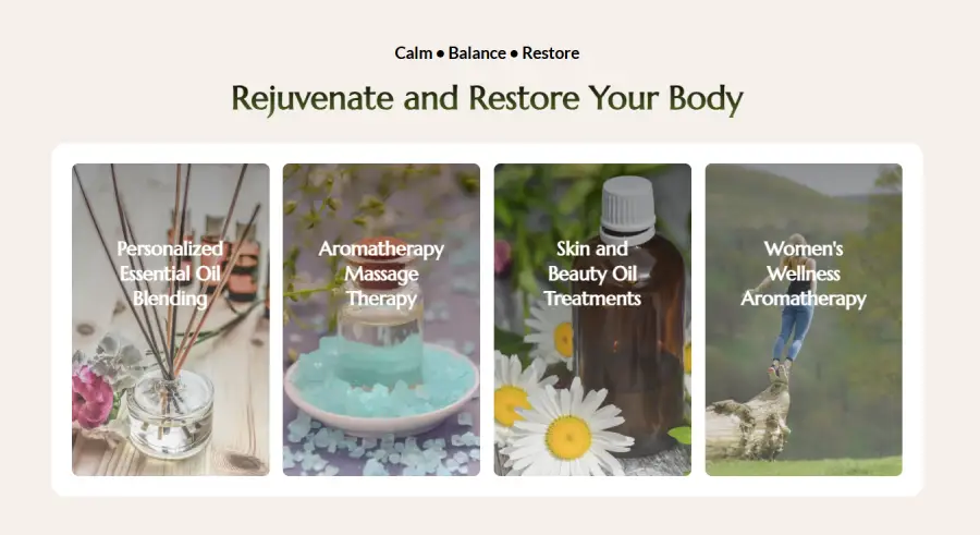 Wellness therapy prebuilt section.