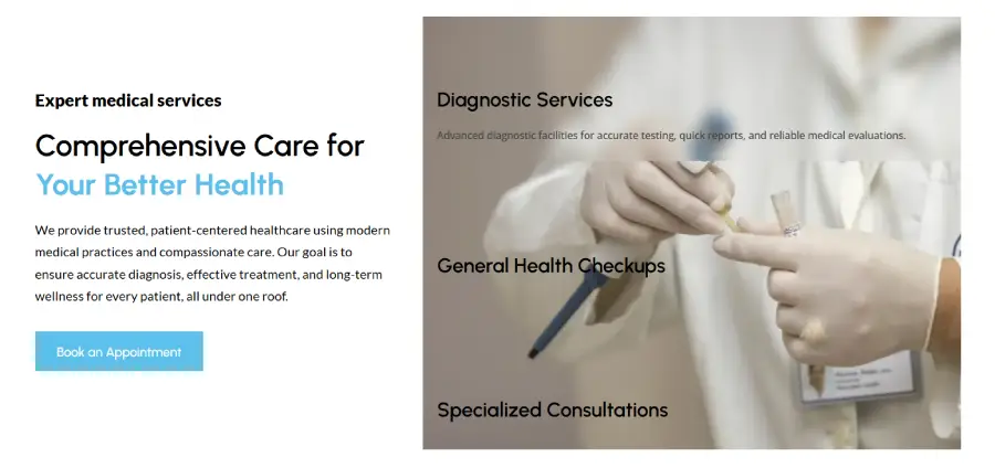 Medical care section blocks.
