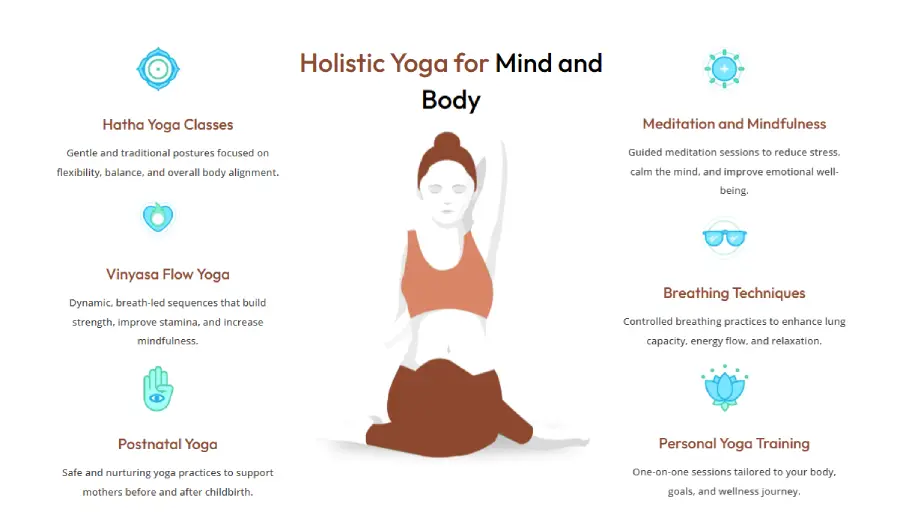 Yoga classes prebuilt layout.